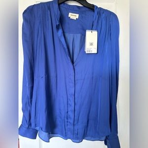 Zadig & Voltaire Touchy Satin Shirt - BNWT Blue Size Large
